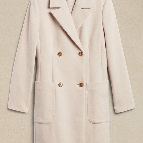 Banana Republic Classic Coat - Cream - NWT - Picture 3 of 8